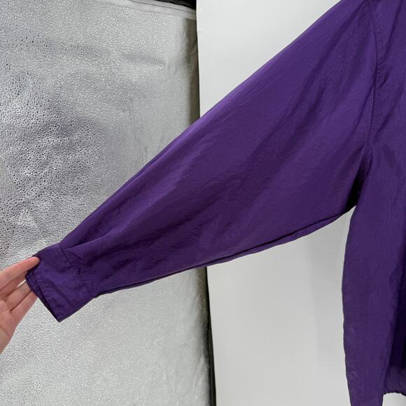 Vintage Ashleigh Morgan Purple Unlined Button Front Blouse Shoulder Pads Size 2X - Picture 5 of 9